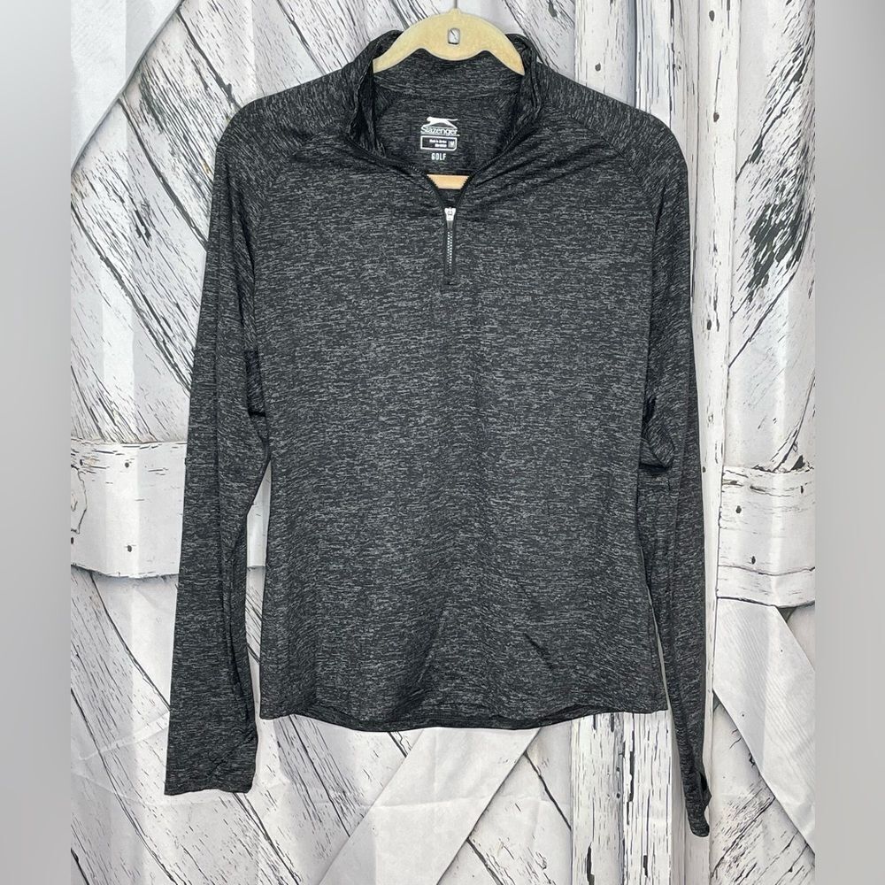 Slazenger Half Zip Golf Top Long Sleeves M Gray